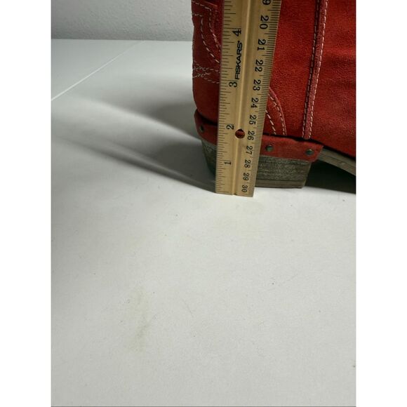 Sundance Etta Red Suede Western Festival Studded Ankle Boots Size EU 38/ 7,5 US - Picture 14 of 16